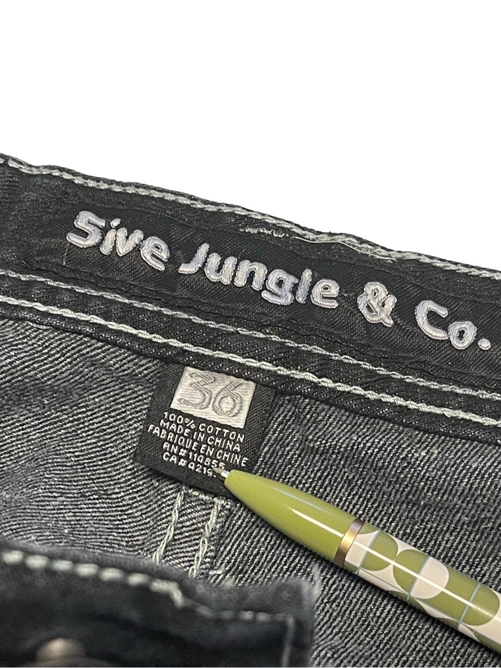 5ive Jungle & Co Baggy Classic Straight Leg Men's Jeans - Black Sz 36x33 EXC - Picture 7 of 8